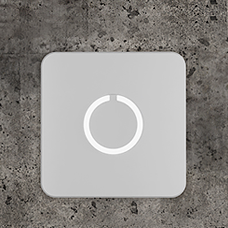 Square White Touch Doorbell Button by Luxello Door Bells